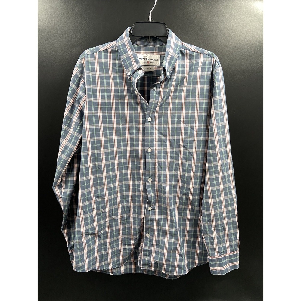 Mizzen Main Leeward Trim Fit Long Sleeve Button Up Shirt Men's Size Large